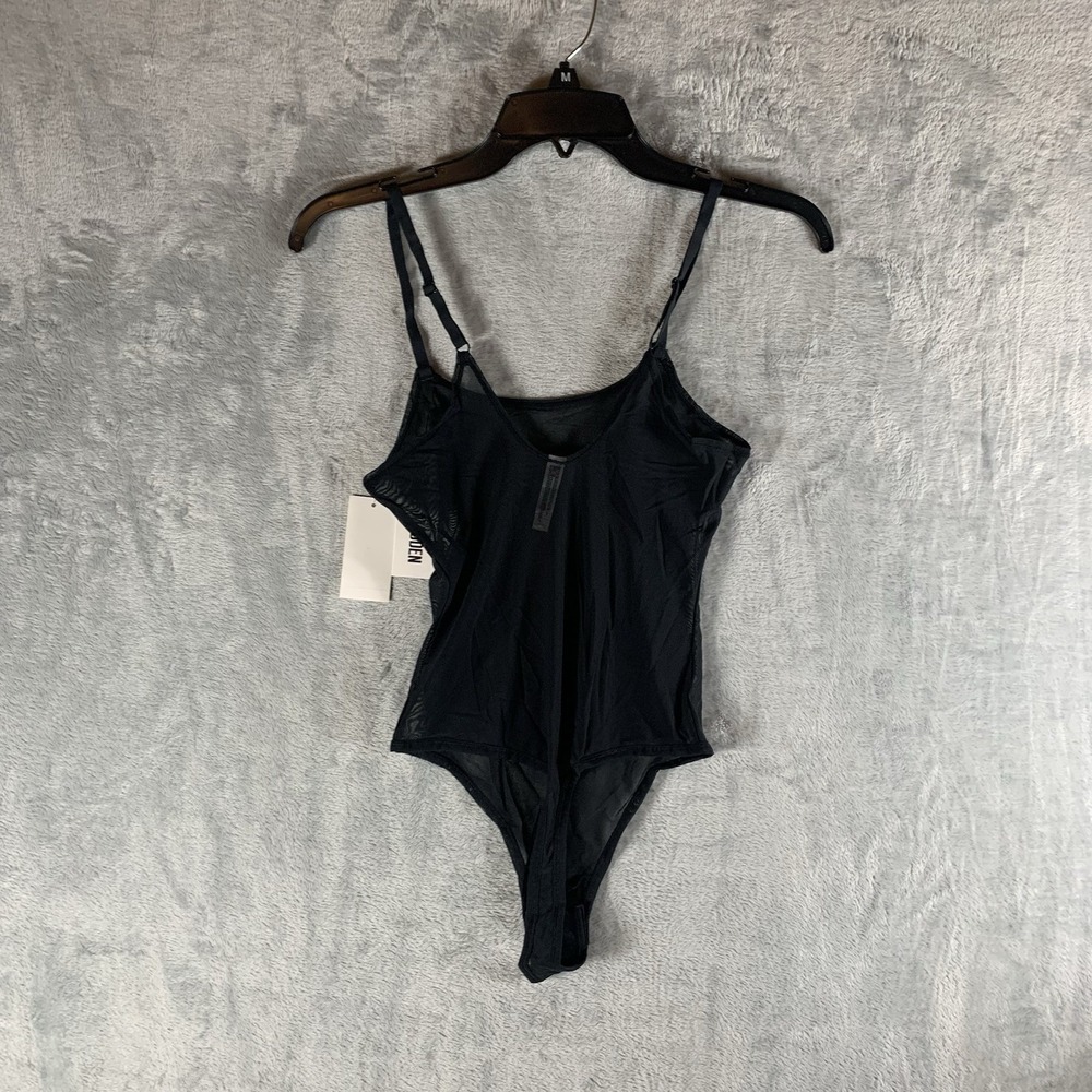 Steve‎ Madden Women's Bodysuit Lingerie M Black Sheer Mesh Thong Sexy Witchy NWT - Picture 2 of 10